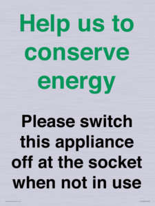 Help us to conserve energy - Please switch this appliance off at the socket when not in use